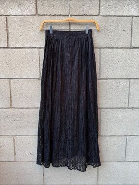 Vintage Black Lace Maxi Skirt